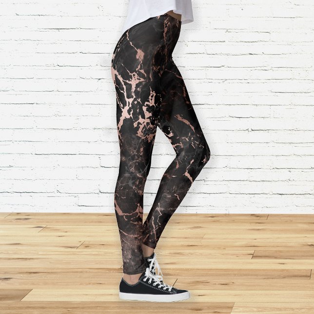 Elegant Black Marble Rose Gold Leggings (Creator Uploaded)