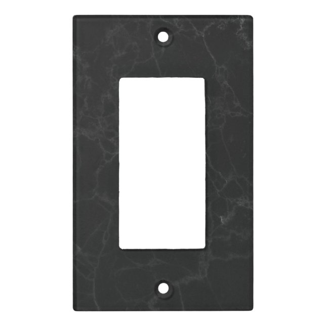 Elegant Black Marble Single Rocker Light Switch Cover (Front)