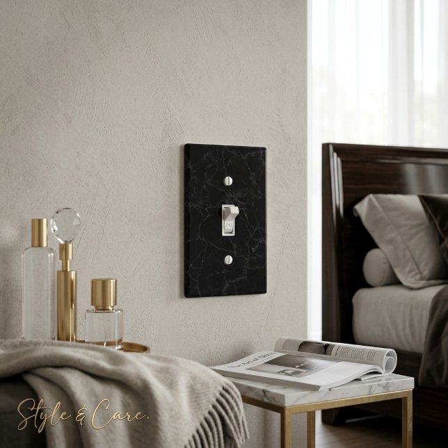 Elegant Black Marble Single Toggle Light Switch Cover (Elegant Black Marble Single Toggle Light Switch Cover)