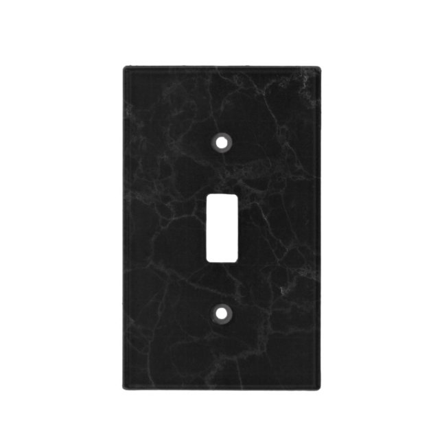Elegant Black Marble Single Toggle Light Switch Cover (Front)