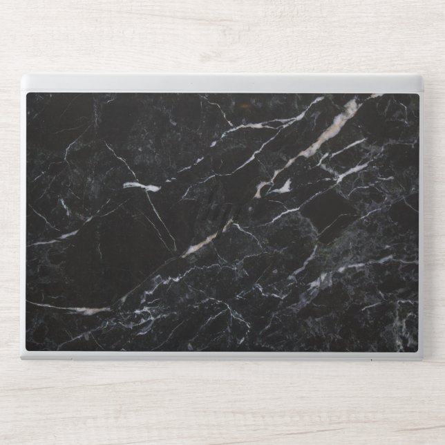  Elegant black marble stone Laptop skin (Front)