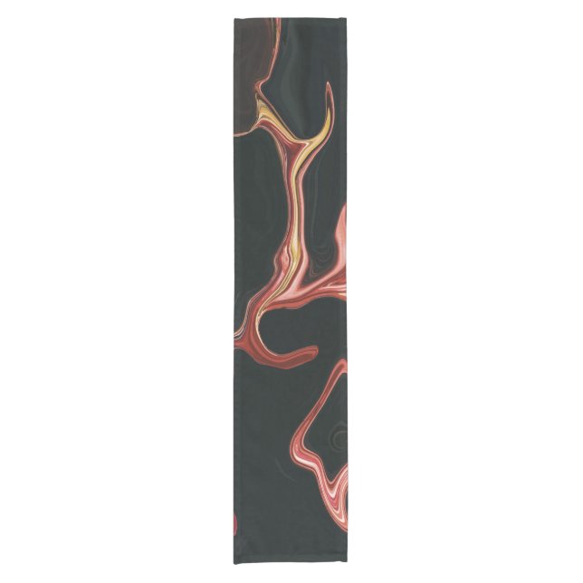 Elegant Black Marble Texture Background Short Table Runner (Front)