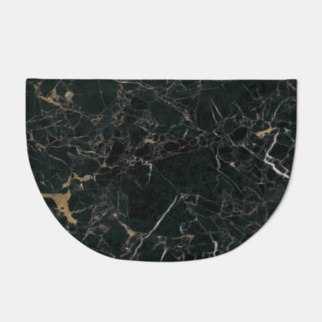 Elegant Black Marble: Textured Background Doormat (Front)