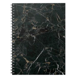 Elegant Black Marble: Textured Background Notebook