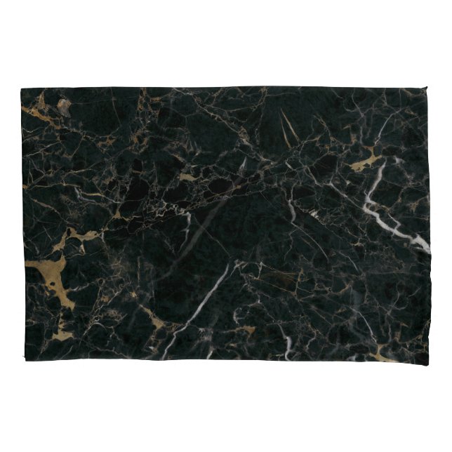 Elegant Black Marble: Textured Background Pillow Case (Front)