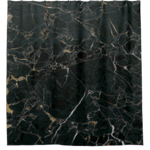 Elegant Black Marble: Textured Background Shower Curtain