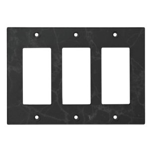 Elegant Black Marble Triple Rocker Light Switch Cover