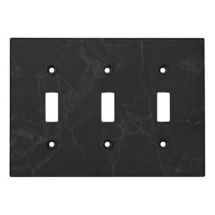 Elegant Black Marble Triple Toggle Light Switch Cover