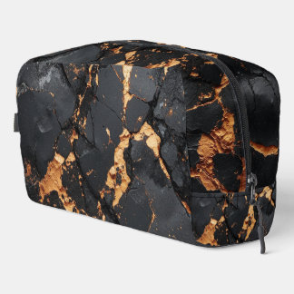 Elegant Black Marble with Gold Veins Modern Art Dopp Kit
