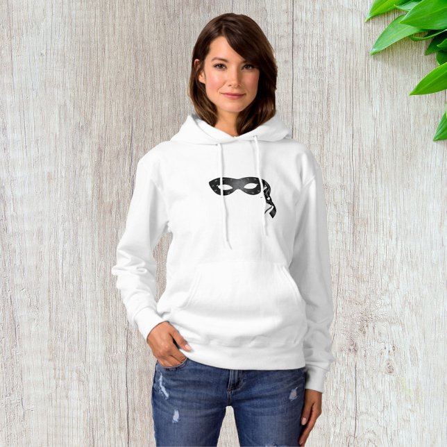 Elegant Black Masquerade Mask with Floral Lace Hoodie (Creator Uploaded)