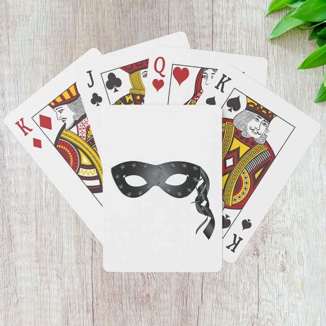 Elegant Black Masquerade Mask with Floral Lace Poker Cards (Creator Uploaded)