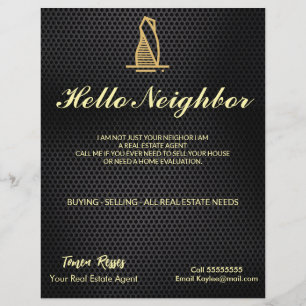 Elegant Black Metallic Real Estate Flyer