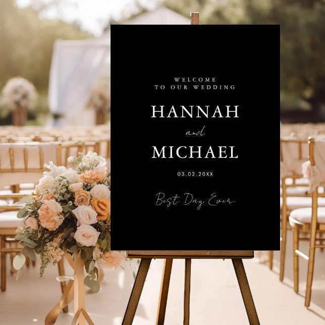 Elegant, Black, Minimal Wedding  Foam Board (Creator Uploaded)