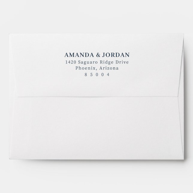 Elegant Black Minimalist Address Envelope (Back (Top Flap))