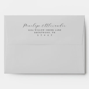 Elegant Black Minimalist Calligraphy Envelope