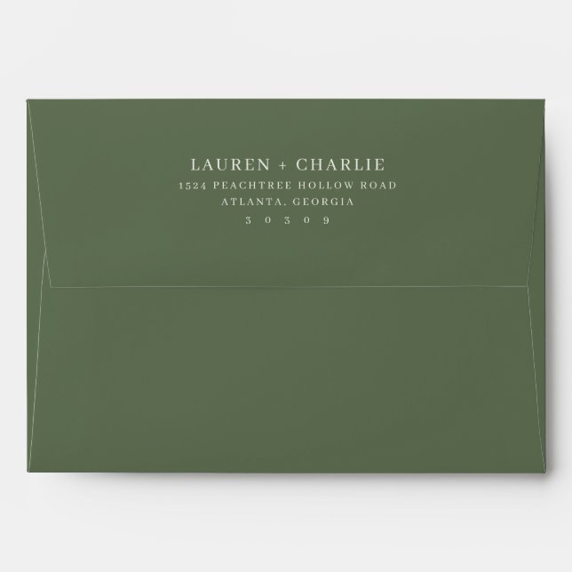 Elegant Black Minimalist Calligraphy Envelope (Back (Top Flap))