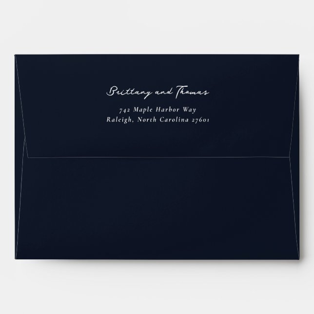 Elegant Black Minimalist Calligraphy Envelope (Back (Top Flap))