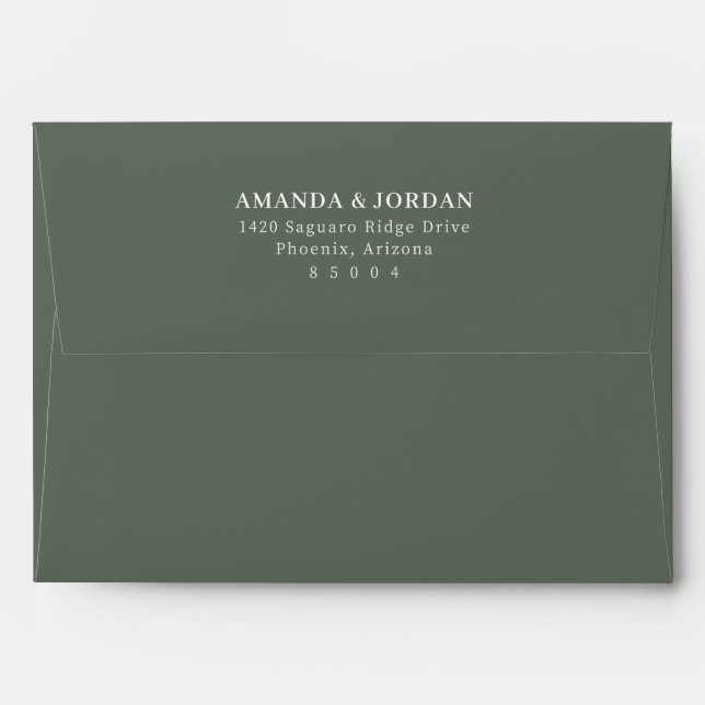 Elegant Black Minimalist Calligraphy Envelope (Back (Top Flap))