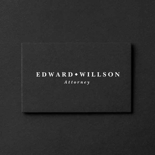 Elegant Black Minimalist Classic Business Card (Creator Uploaded)