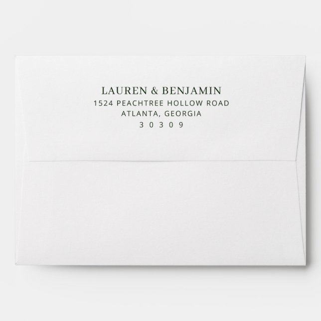 Elegant Black Minimalist Envelope (Back (Top Flap))