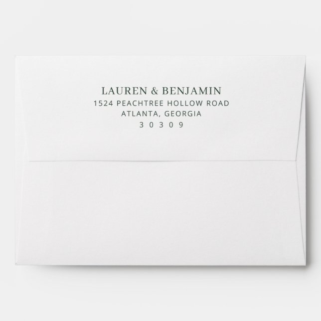 Elegant Black Minimalist Envelope (Back (Top Flap))