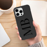 Elegant Black Minimalist Initial Monogram iPhone 15 Pro Max Case<br><div class="desc">Elegant Black Minimalist Initial Monogram iPhone Case</div>