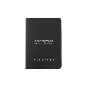 Elegant Black Minimalist Passport Holder