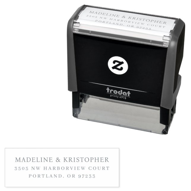 Elegant Black Minimalist Self-inking Stamp (In Situ)