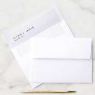 Elegant Black Minimalist Serif Envelope Liner