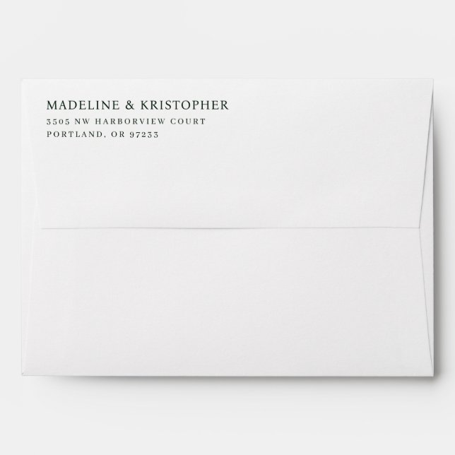 Elegant Black Minimalist Typographic Envelope (Back (Top Flap))