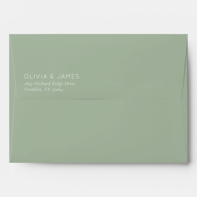 Elegant Black Minimalist Typographic Envelope (Back (Top Flap))