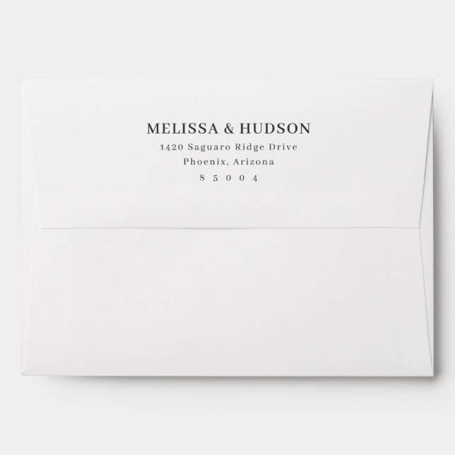 Elegant Black Minimalist Typographic Envelope (Back (Top Flap))