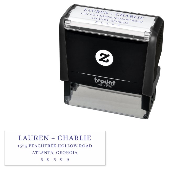 Elegant Black Minimalist Typographic Self-inking Stamp (In Situ)