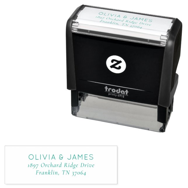 Elegant Black Minimalist Typographic Self-inking Stamp (In Situ)