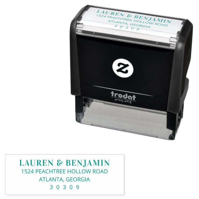Elegant Black Minimalist Typographic Self-inking Stamp (In Situ)