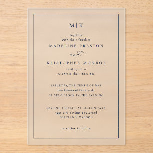 Elegant Black Minimalist Wedding Invitation
