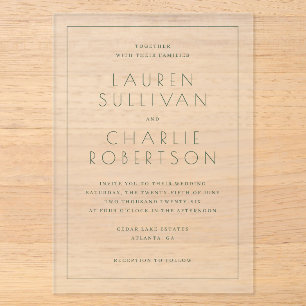 Elegant Black Minimalist Wedding Invitation