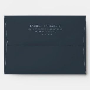 Elegant Black Minimalist Wedding Invitation Envelope