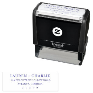 Elegant Black Minimalist Wedding Invitation Self-inking Stamp