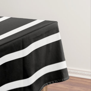 Elegant Black Modern Lines Stylish  Tablecloth