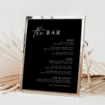 Elegant Black Modern Minimalist Bar Menu<br><div class="desc">Designed to coordinate with for the «Pure» Wedding Invitation Collection. To change details,  click «Details». To move the text or change the size,  font,  or color,  click «Edit using Design Tool». View the collection link on this page to see all of the matching items in this beautiful design.</div>