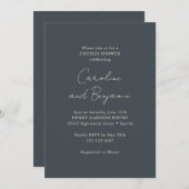 Elegant Black Modern Minimalist Couple Shower Invitation (Front/Back)