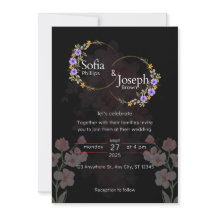 Elegant Black Modern Wedding Invitation Card
