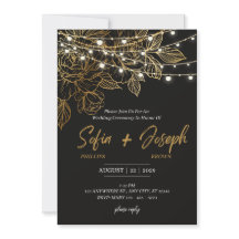 Elegant Black Modern Wedding Invitation Card 