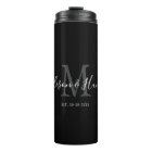 Elegant Black Monogram Newlywed Wedding