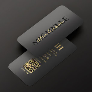 Elegant Black Monogram Professional Modern  Business Card