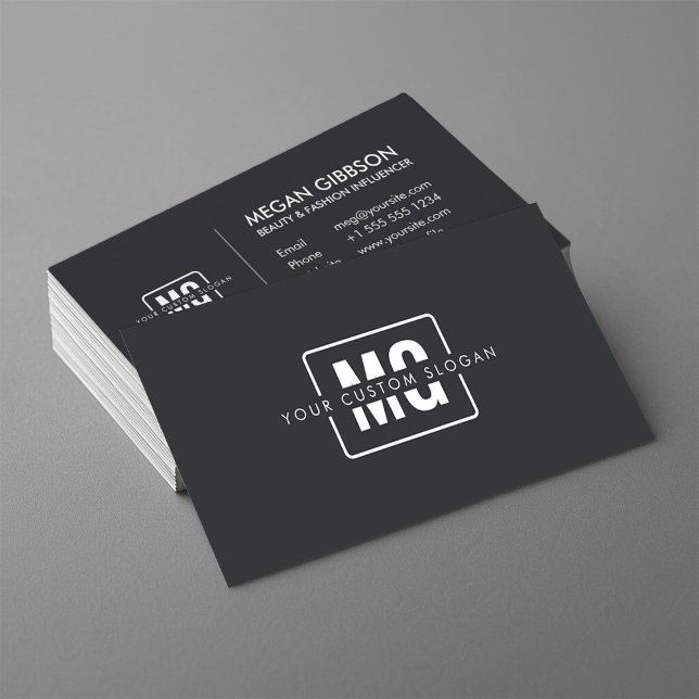 Elegant Black Monogram Professional Personal Brand Business Card (Creator Uploaded)