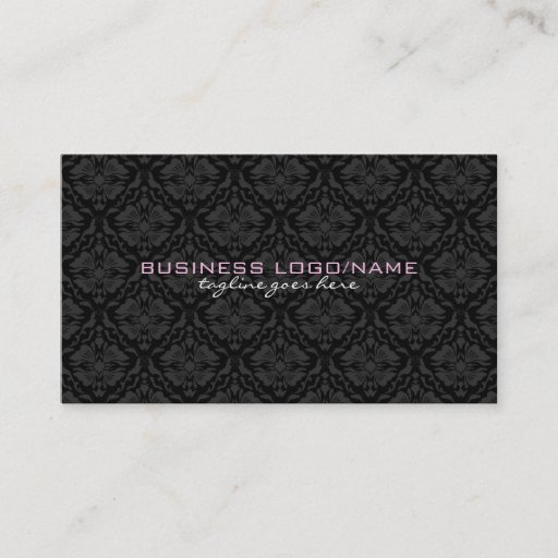 Customizable Elegant Black Monotones Vintage Floral Damasks Business Card Template