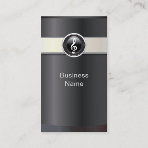 Customizable Elegant Black Music Business Card