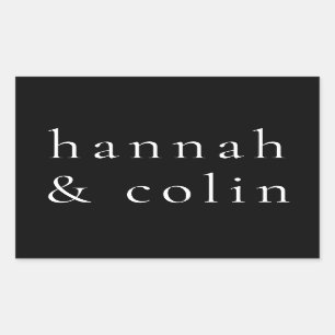 Elegant Black Names  Rectangular Sticker